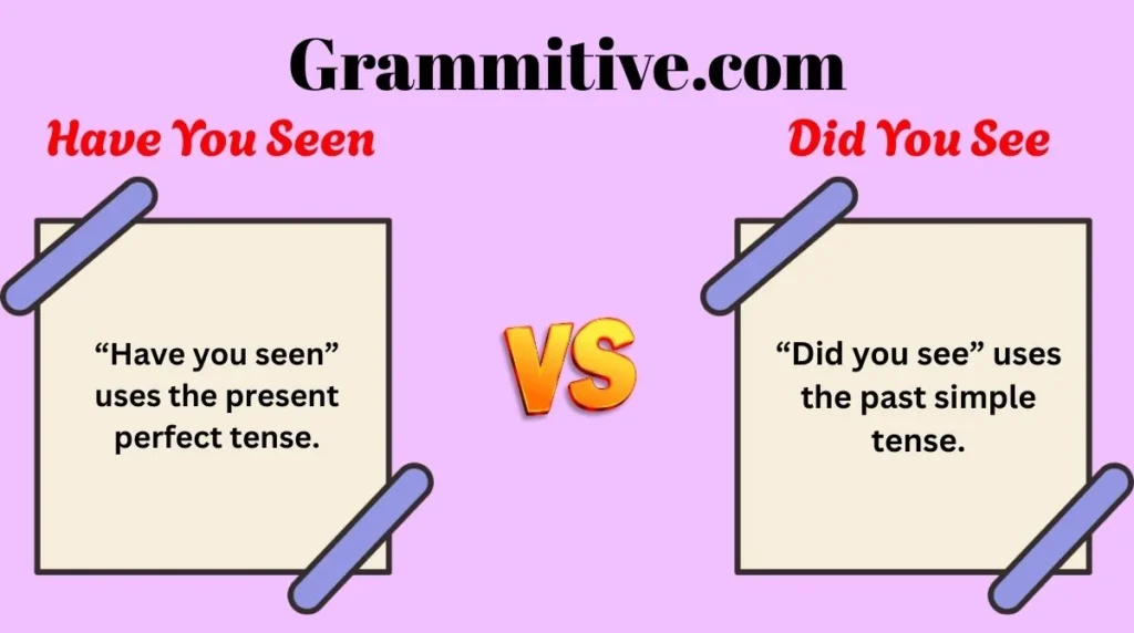 Have You Seen vs Did You See Easy