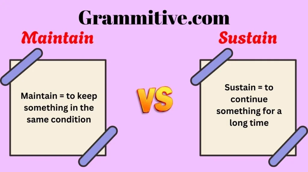 Maintain vs Sustain