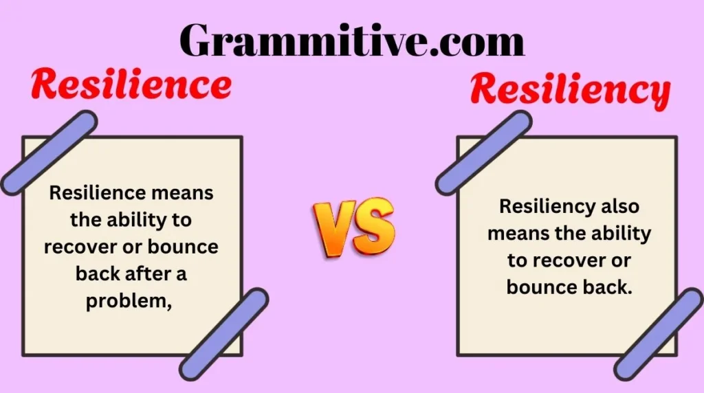 Resilience vs Resiliency 