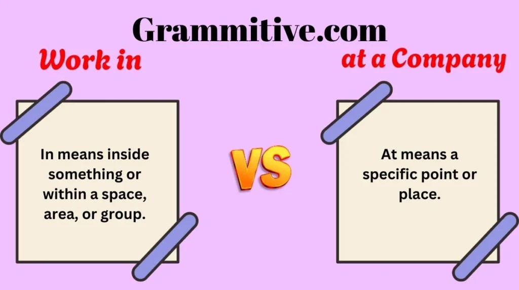 Work in or at a Company