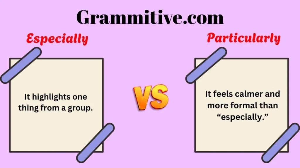 Especially vs Particularly