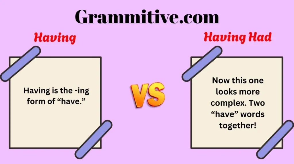 Having vs Having Had Clear