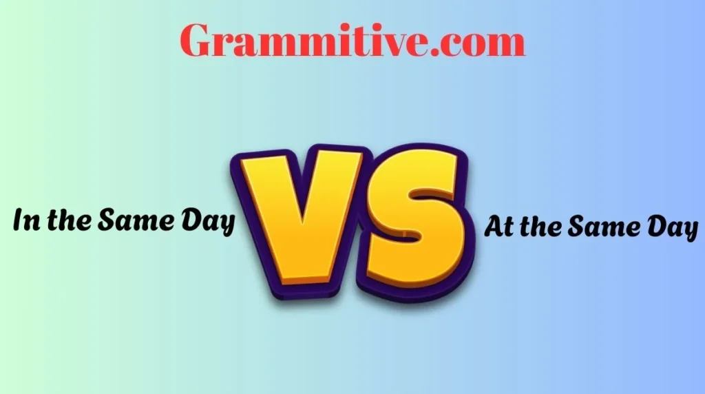 In the Same DayAt the Same Day