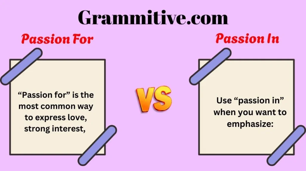 Passion For or Passion In