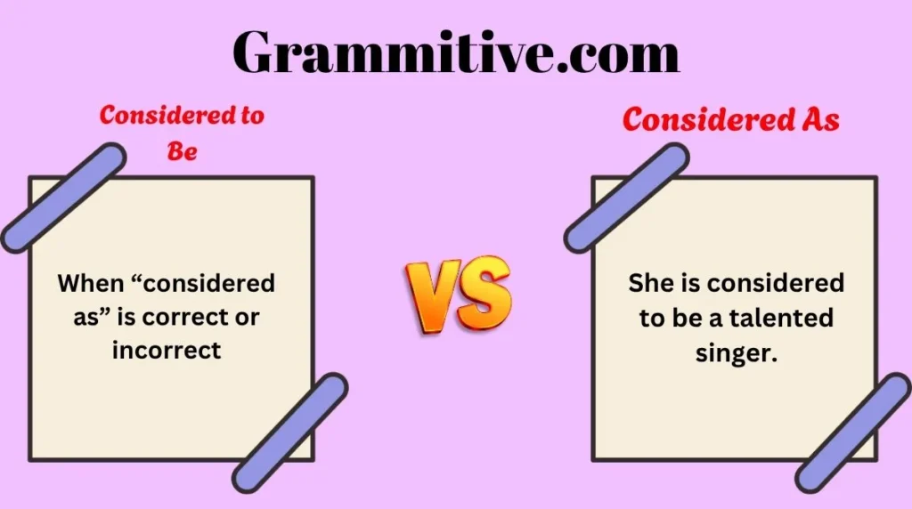 Considered to Be vs Considered As