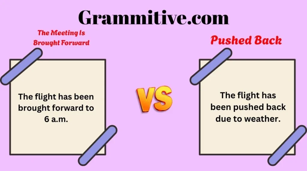 The Meeting Is Brought Forward or Pushed Back