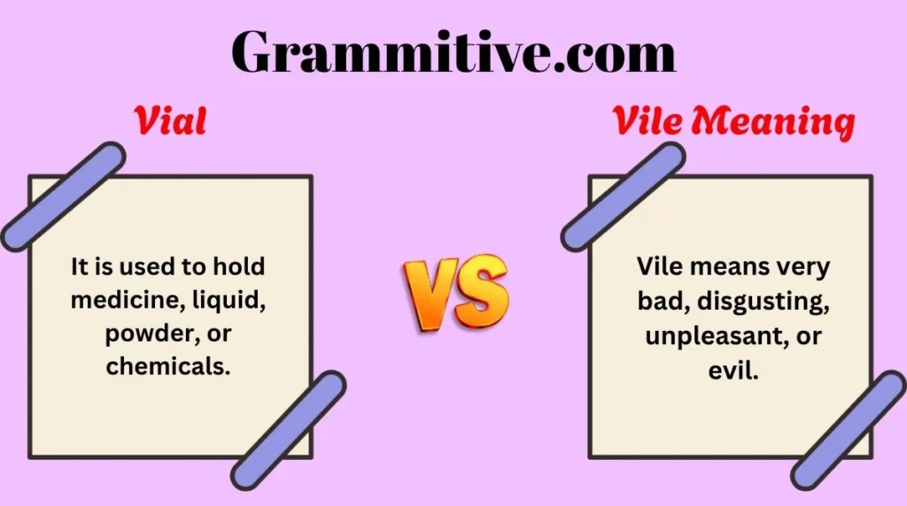 Vial or Vile  Meaning