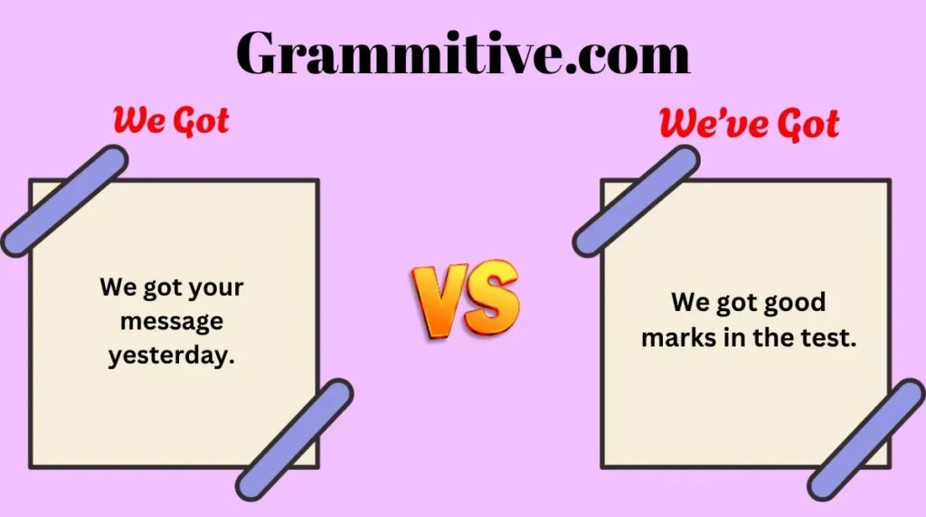 We Got vs We’ve Got