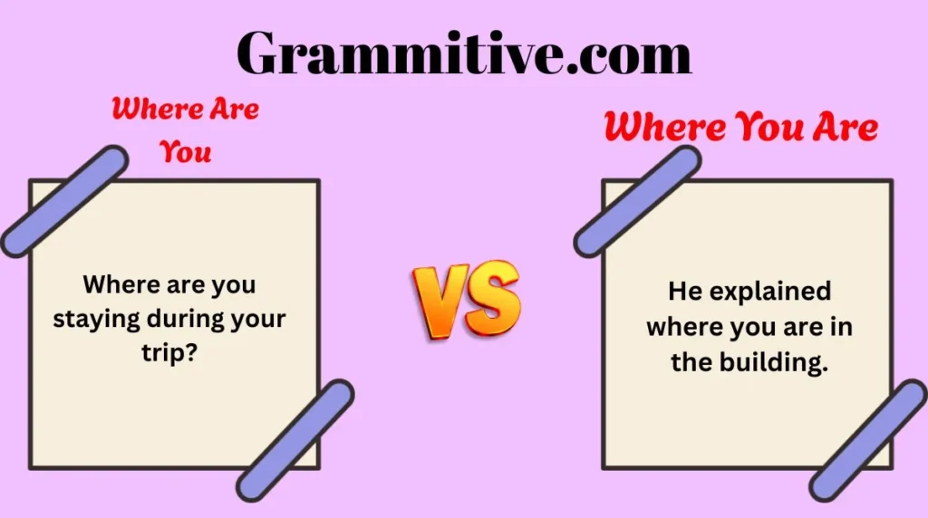 Where Are You or Where You Are