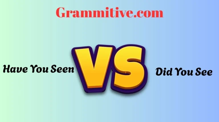 Have You Seen vs Did You See Easy