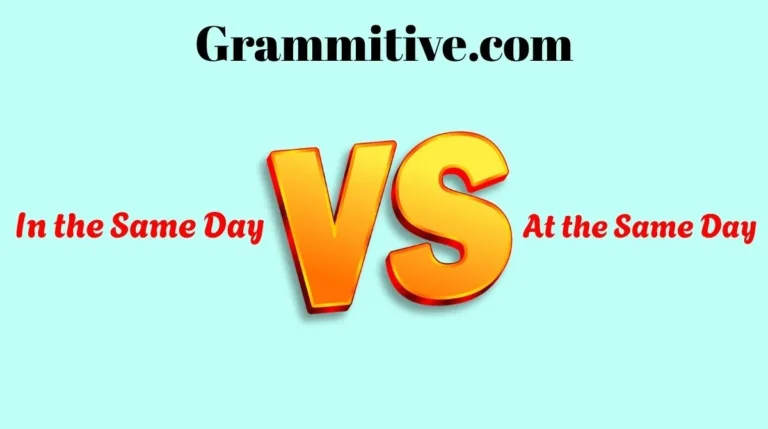 In the Same DayAt the Same Day